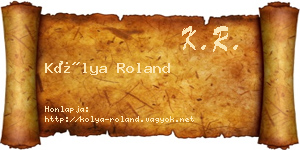 Kólya Roland névjegykártya